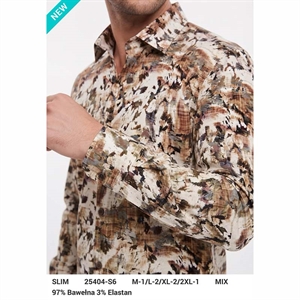 Koszula męska z cyfrowym nadrukiem krój slim fit produkt Turecki  M-2XL