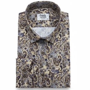 Koszula męska z cyfrowym nadrukiem krój slim fit produkt Turecki  M-2XL