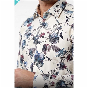 Koszula męska z cyfrowym nadrukiem krój slim fit produkt Turecki  M-2XL