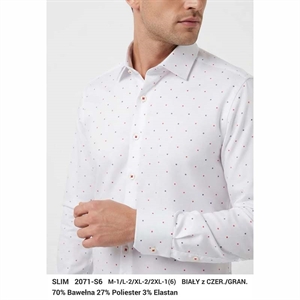 Koszula męska wzory z elastanem długi rękaw krój slim fit produkt Turecki  M-2XL