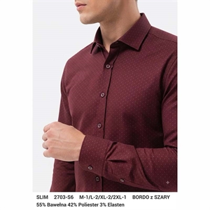 Koszula męska wzory z elastanem długi rękaw krój slim fit produkt Turecki  M-2XL