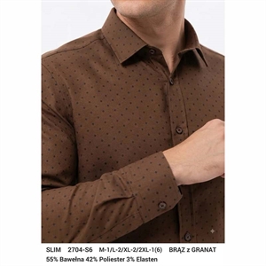 Koszula męska wzory z elastanem długi rękaw krój slim fit produkt Turecki  M-2XL