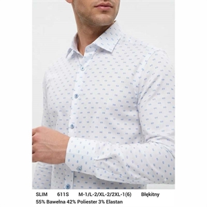 Koszula męska wzory z elastanem długi rękaw krój slim fit produkt Turecki  M-2XL