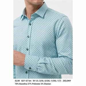 Koszula męska wzory z elastanem długi rękaw krój slim fit produkt Turecki  M-2XL