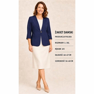 Marynarka damska z 3/4 rękawem produkt Polski  L-3XL