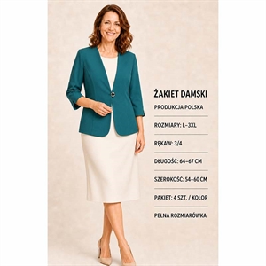 Marynarka damska z 3/4 rękawem produkt Polski  L-3XL