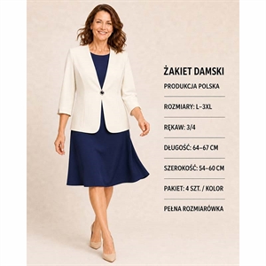 Marynarka damska z 3/4 rękawem produkt Polski  L-3XL