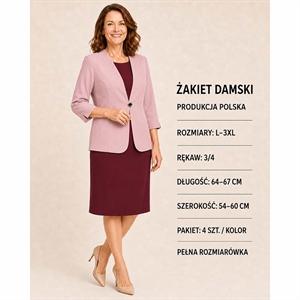 Marynarka damska z 3/4 rękawem produkt Polski  L-3XL