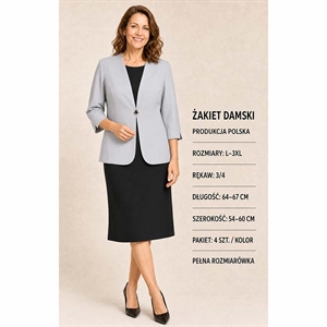 Marynarka damska z 3/4 rękawem produkt Polski  L-3XL