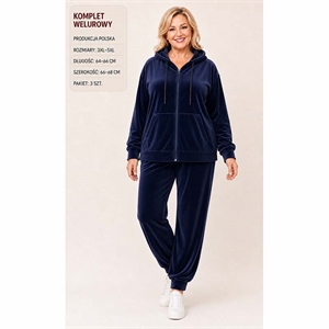 Komplet welurowy damski produkt Polski Big Size  3XL-5XL