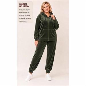 Komplet welurowy damski produkt Polski Big Size  3XL-5XL
