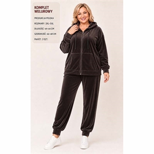 Komplet welurowy damski produkt Polski Big Size  3XL-5XL