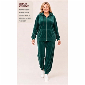 Komplet welurowy damski produkt Polski Big Size  3XL-5XL