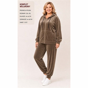 Komplet welurowy damski produkt Polski Big Size  3XL-5XL