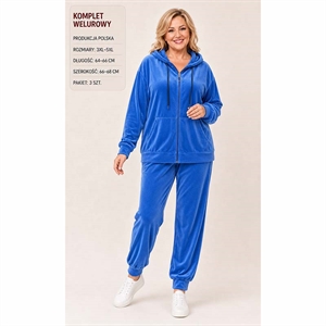 Komplet welurowy damski produkt Polski Big Size  3XL-5XL