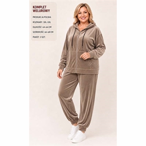 Komplet welurowy damski produkt Polski Big Size  3XL-5XL
