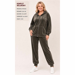 Komplet welurowy damski produkt Polski Big Size  3XL-5XL