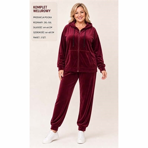 Komplet welurowy damski produkt Polski Big Size  3XL-5XL