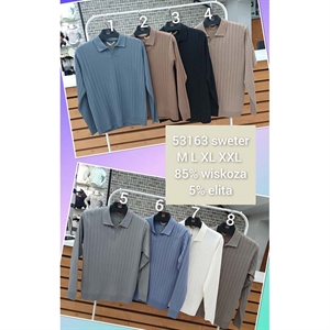 Sweter męski z dekoltem w serek  M-2XL