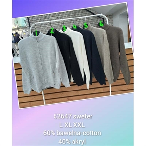 Sweter męski na suwak  L-2XL