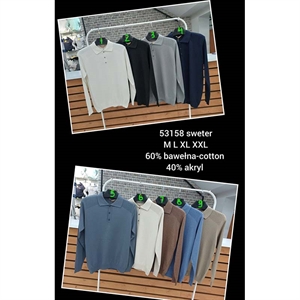 Sweter męski z kołnierzykiem produkt Turecki M-2XL