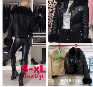 Kurtka skórzana z futerkiem  S-XL