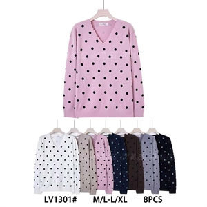 Sweter damski z dekoltem w serek  M/L-L/XL