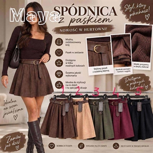 Spódnica damska z paskiem produkt Włoski  S-XL