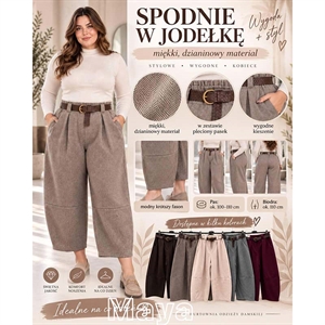 Spodnie w jodełkę damskie produkt Włoski