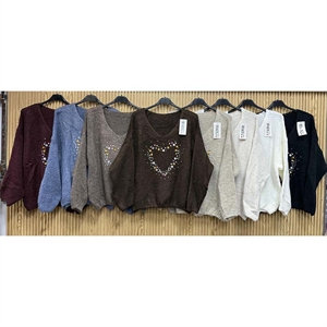 Sweter damski z dekoltem w serek