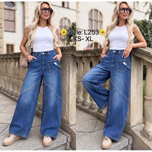 Jeansy szerokie nogawki  XS-XL