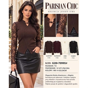 Sweter damski z dekoltem w serek
