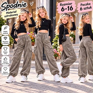 Spodnie sztruksowe dziewczęce  6-16 lat