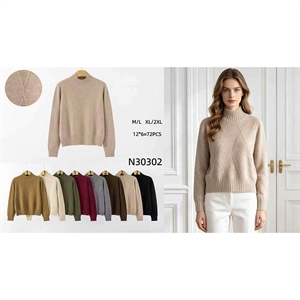Sweter damski z golfem  M/L-XL/2XL