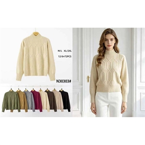 Sweter damski z golfem  M/L-XL/2XL