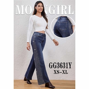 Jeansy z cekinami  XS-XL