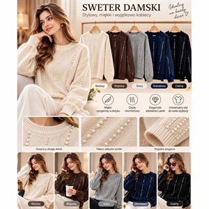 Sweter damski okrągły