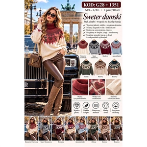 Sweter damski okrągły  M/L-L/XL