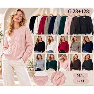 Sweter damski okrągły  M/L-L/XL