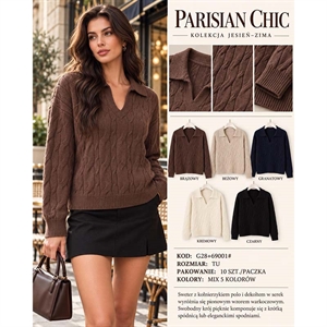 Sweter damski z dekoltem w serek