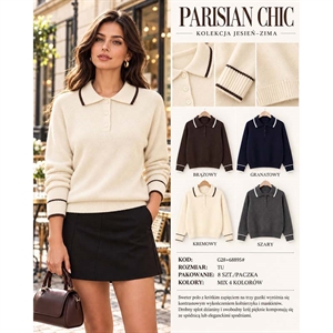 Sweter damski z dekoltem w serek