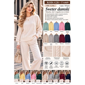 Sweter damski okrągły  S/M-L/XL