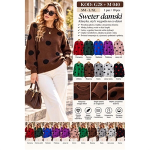 Sweter damski okrągły  S/M-L/XL