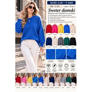 Sweter damski okrągły  S/M-L/XL