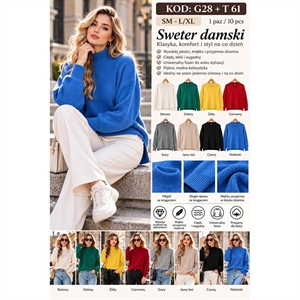 Sweter damski z golfem  S/M-L/XL