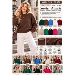 Sweter damski okrągły  S/M-L/XL
