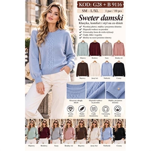 Sweter damski okrągły  S/M-L/XL