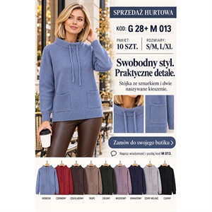 Sweter damski z golfem  S/M-L/XL