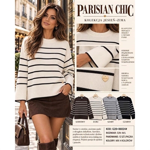 Sweter damski okrągły  S/M-M/L