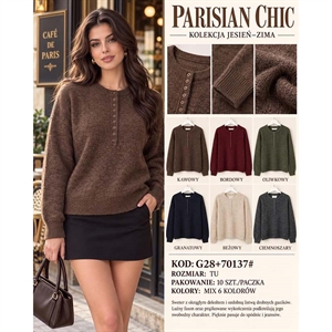 Sweter damski okrągły